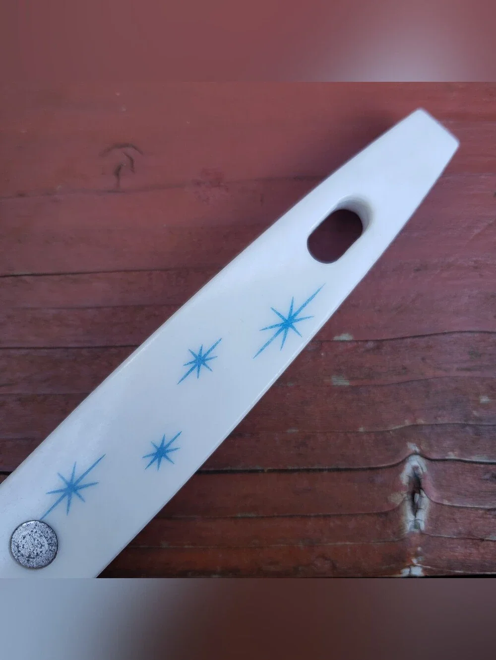 Vintage MCM Atomic Starburst Stars Kitchen Stainless Serving Fork - USA